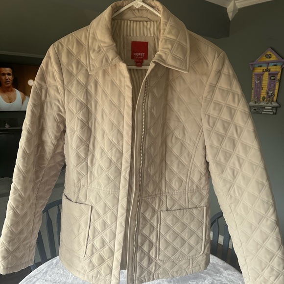Esprit Women's Beige Quilted Puffer Jacket - Picture 1 of 5